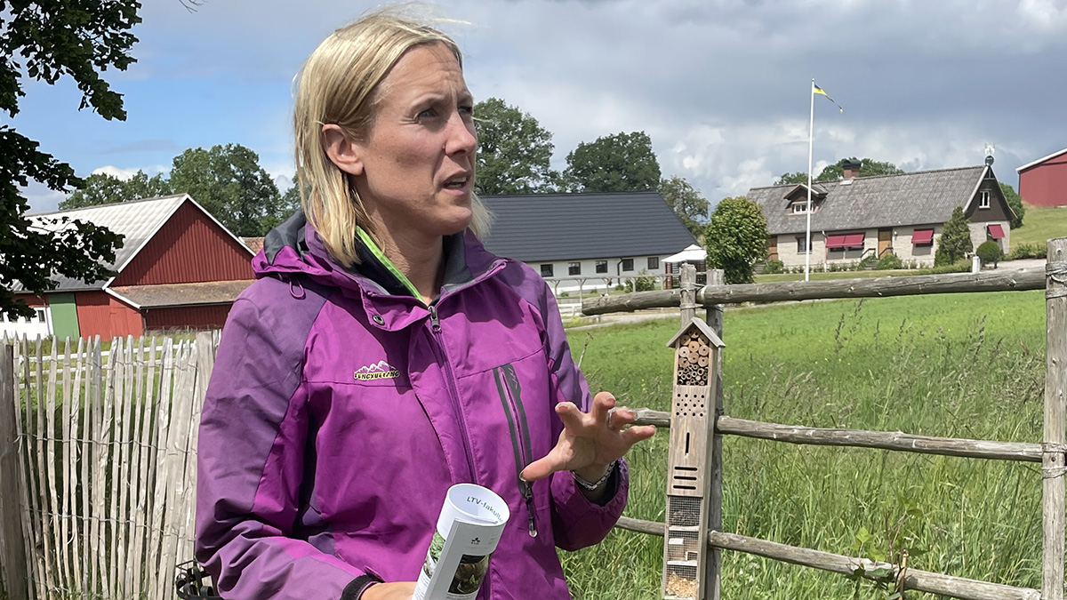 En kvinna på en gård