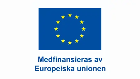 Logotyp med EU-flaggan i färg och texten Medfinansieras av Europeiska unionen.