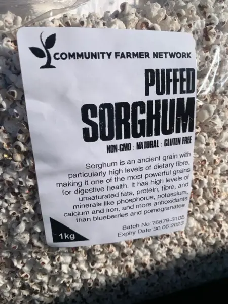 Bag with sorghum