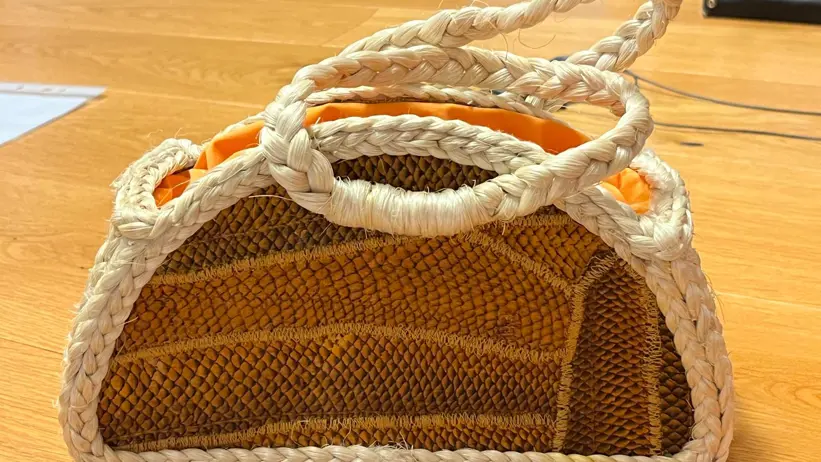 A handbag made of fish skin