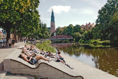 Stadsbild av Uppsala under sommaren